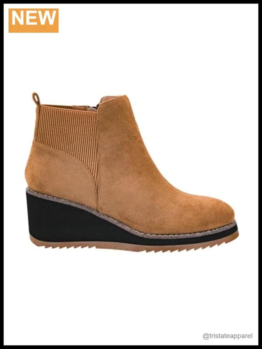 Corkys Footwear Apple Sauced Wedge Bootie 2.25 Heel Faux Suede Ankle Boot